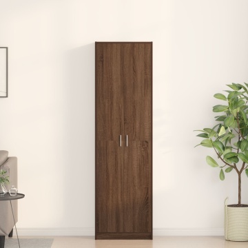 Dulap din stejar închis 55x25x189 cm lemn prelucrat - Img 1
