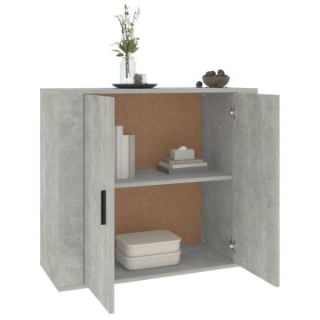Dulap, gri beton, 80x33x70 cm, lemn prelucrat - Img 5
