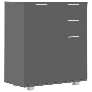 Dulap, gri extralucios, 71x35x80 cm, lemn prelucrat - Img 2