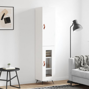 Dulap înalt, alb, 34,5x34x180 cm, lemn prelucrat - Img 1