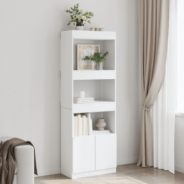 Dulap înalt, alb, 63x33x180 cm, lemn prelucrat - Img 1