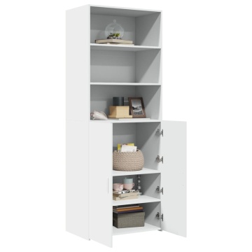 Dulap înalt, alb, 70x42,5x185 cm, lemn prelucrat - Img 3