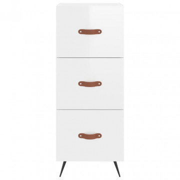 Dulap înalt, alb extralucios, 34,5x34x180 cm, lemn prelucrat - Img 5