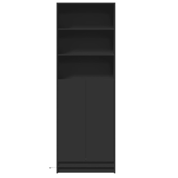 Dulap înalt cu LED negru 69x32,5x200 cm lemn prelucrat - Img 5