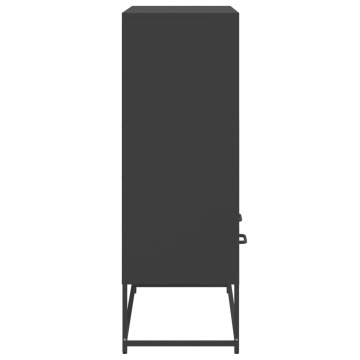 Dulap înalt, negru, 68,5x39x111,5 cm, oțel laminat la rece - Img 8