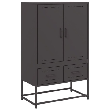 Dulap înalt, negru, 68x39x111,5 cm, oțel laminat la rece - Img 2
