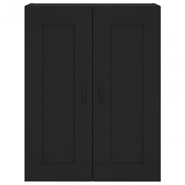 Dulap înalt, negru, 69,5x34x180 cm, lemn compozit - Img 5