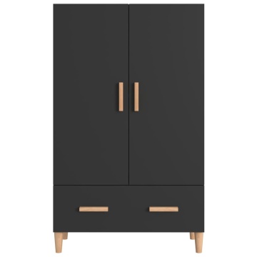 Dulap înalt, negru, 70x31x115 cm, lemn compozit - Img 3