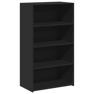 Dulap înalt, negru, 70x41x124 cm, lemn prelucrat - Img 2