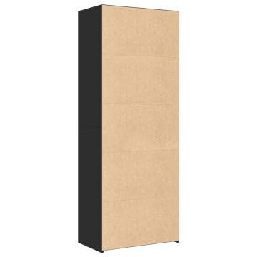 Dulap înalt, negru, 70x41x185 cm, lemn prelucrat - Img 5