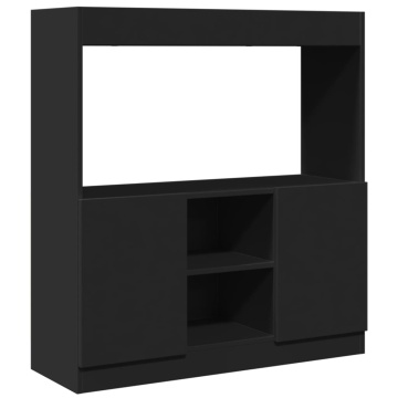 Dulap înalt, negru, 92x33x100 cm, lemn prelucrat - Img 2