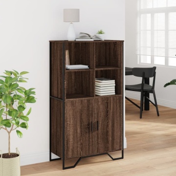 Dulap înalt, stejar maro, 79,5x35,5x137,5 cm, lemn prelucrat - Img 3