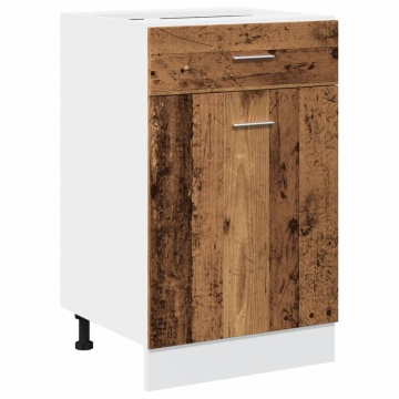 Dulap inferior cu sertar “Lyon” lemn vechi 50x46x81,5cm - Img 2