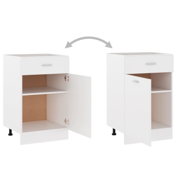 Dulap inferior cu sertar, alb, 50x46x81,5 cm, lemn prelucrat - Img 5