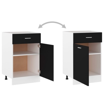 Dulap inferior cu sertar, negru, 50 x 46 x 81,5 cm, PAL - Img 5