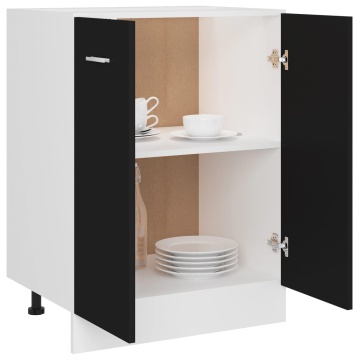 Dulap inferior, negru, 60 x 46 x 81,5 cm, lemn prelucrat - Img 4
