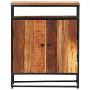Dulap lateral, 60 x 35 x 76 cm, lemn masiv reciclat și oțel - Img 4