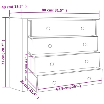Dulap lateral, 80 x 40 x 73 cm, gama pin de Panama - Img 5