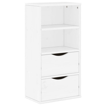 Dulap lateral cu sertare ODDA alb 40x24x79 cm lemn masiv de pin - Img 2