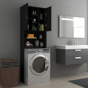 Dulap mașina de spălat, negru, 64x25,5x190 cm - Img 4