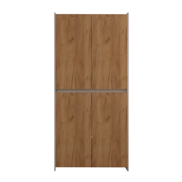 Dulap Modren Torino cu 4 usi, 200x80x50 cm, Culoare Alb Stejar Auriu din Pal de 18 mm - Img 3