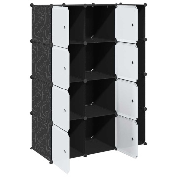 Dulap modular cu 9 compartimente, 109x36,5x143 cm, negru și alb - Img 3