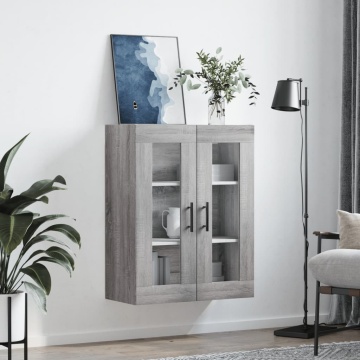 Dulap montat pe perete, gri sonoma, 69,5x34x90 cm - Img 3