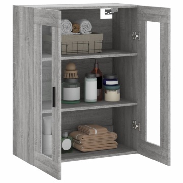 Dulap montat pe perete, gri sonoma, 69,5x34x90 cm - Img 8