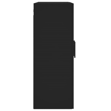 Dulap montat pe perete, negru, 69,5x34x90 cm, lemn prelucrat - Img 7