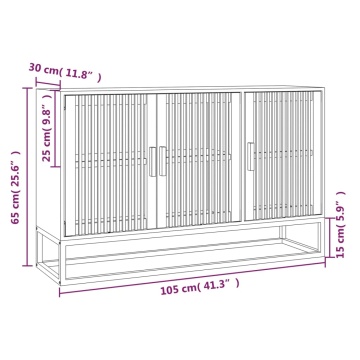 Dulap, negru, 105x30x65 cm, lemn prelucrat - Img 6