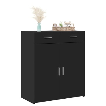 Dulap, negru, 80x42,5x93 cm, lemn prelucrat - Img 3