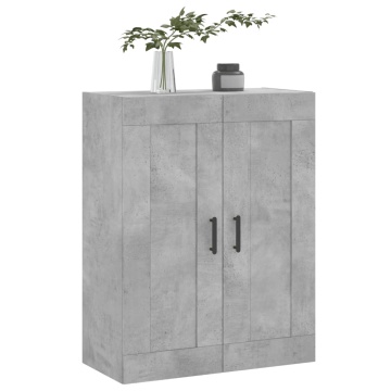 Dulap pe perete, gri beton, 69,5x34x90 cm, lemn prelucrat - Img 4