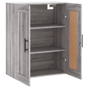 Dulap pe perete, sonoma gri, 69,5x34x90 cm, lemn prelucrat - Img 6