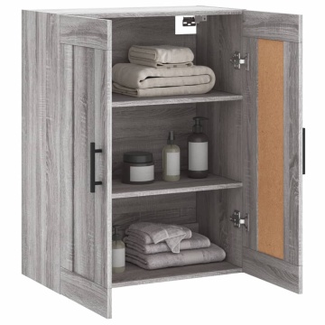 Dulap pe perete, sonoma gri, 69,5x34x90 cm, lemn prelucrat - Img 8