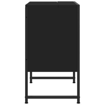 Dulap pentru chiuvetă baie, negru, 60x33x60 cm, lemn prelucrat - Img 6