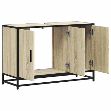 Dulap pentru chiuveta de baie stejar Sonoma 90x33x60 cm lemn - Img 7