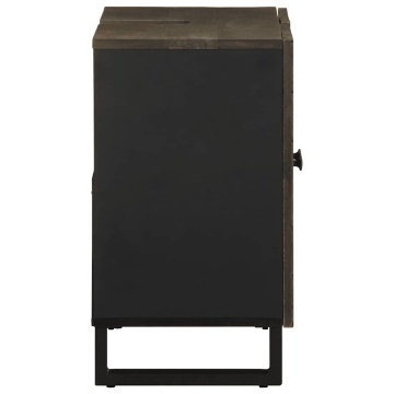Dulap pentru chiuvetă negru 62x33x58 cm lemn masiv de mango - Img 4