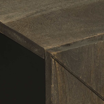 Dulap pentru chiuvetă negru 62x33x58 cm lemn masiv de mango - Img 5