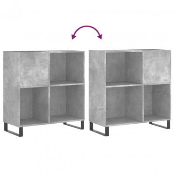 Dulap pentru discuri gri beton 84,5x38x89 cm lemn compozit - Img 6