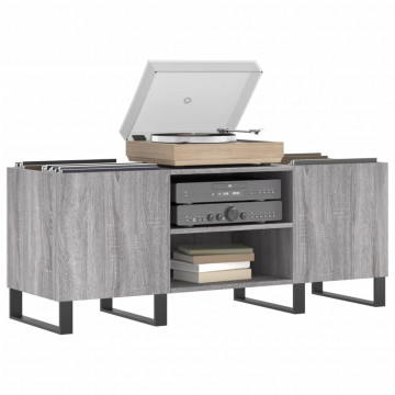 Dulap pentru discuri gri sonoma, 121x38x48 cm, lemn prelucrat - Img 3