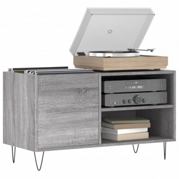 Dulap pentru discuri gri sonoma 85x38x48 cm lemn prelucrat - Img 3