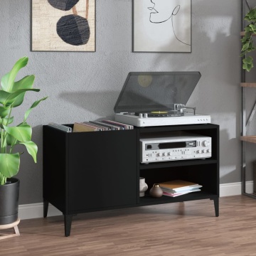 Dulap pentru discuri, negru, 84,5x38x48 cm, lemn prelucrat - Img 1