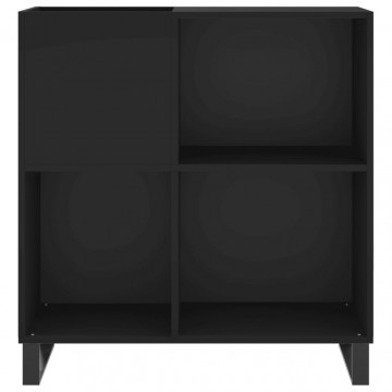 Dulap pentru discuri negru 84,5x38x89 cm lemn compozit - Img 4