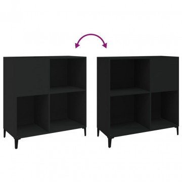 Dulap pentru discuri negru 84,5x38x89 cm lemn compozit - Img 6