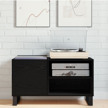 Dulap pentru discuri Negru Stejar 84,5x38x48 cm Lemn prelucrat - Img 4