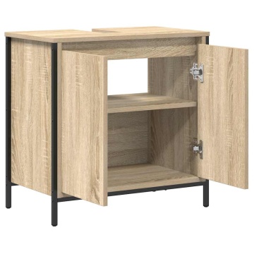Dulap pentru lavoar baie Stejar Sonoma 60x34,5x60 cm - Img 8