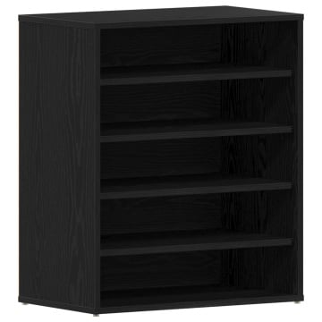 Dulap pentru pantofi Negru Stejar 60x35x70 cm Lemn - Img 2