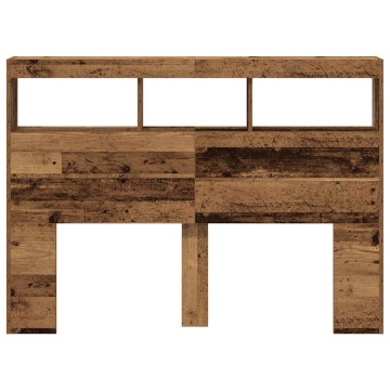 Dulap pentru tăblie cu LED Lemn vechi 140x17x102 cm - Img 6