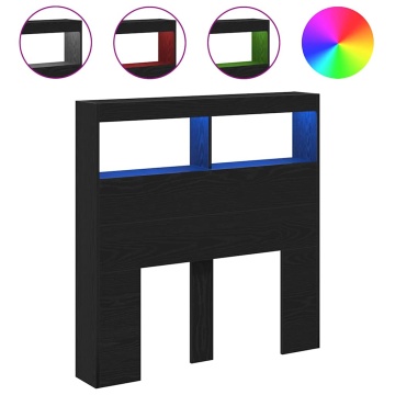 Dulap pentru tăblie cu LED Stejar negru 100x17x102 cm - Img 2