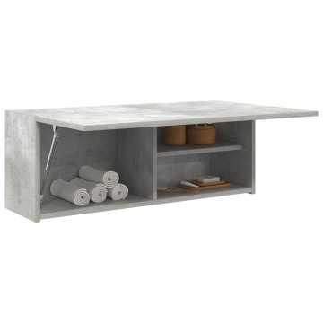 Dulap perete baie, gri beton, 80x25x30 cm, lemn prelucrat - Img 4
